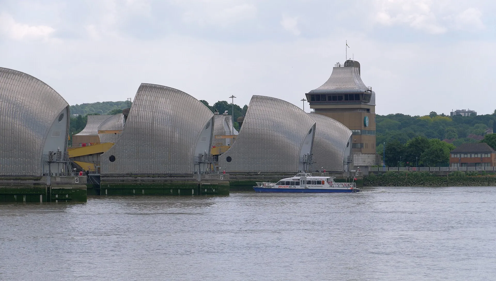 The Thames Barrier protecting London from tidal flooding