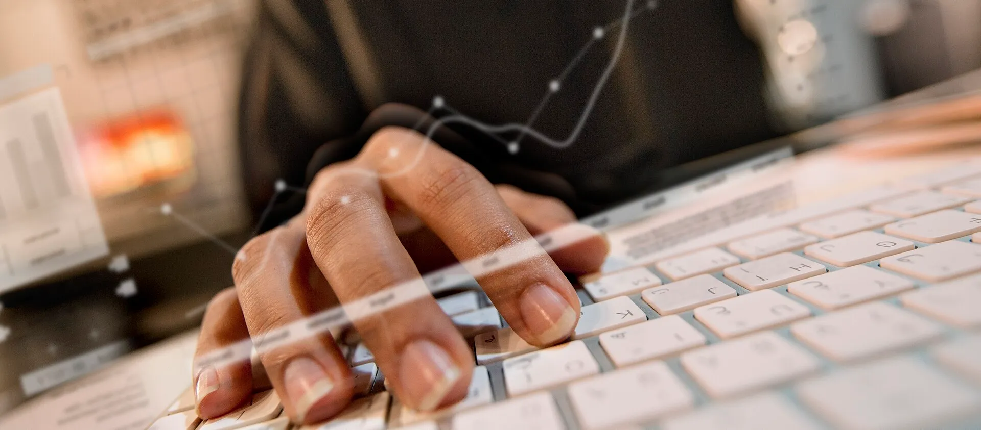 A laptop showing digital analytics and social media work