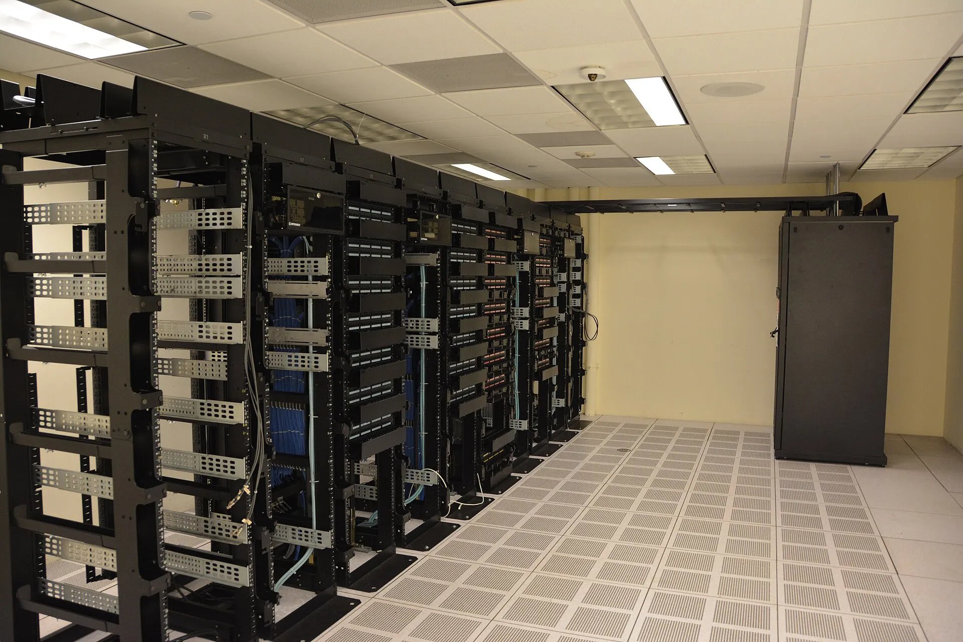Server racks inside a data center