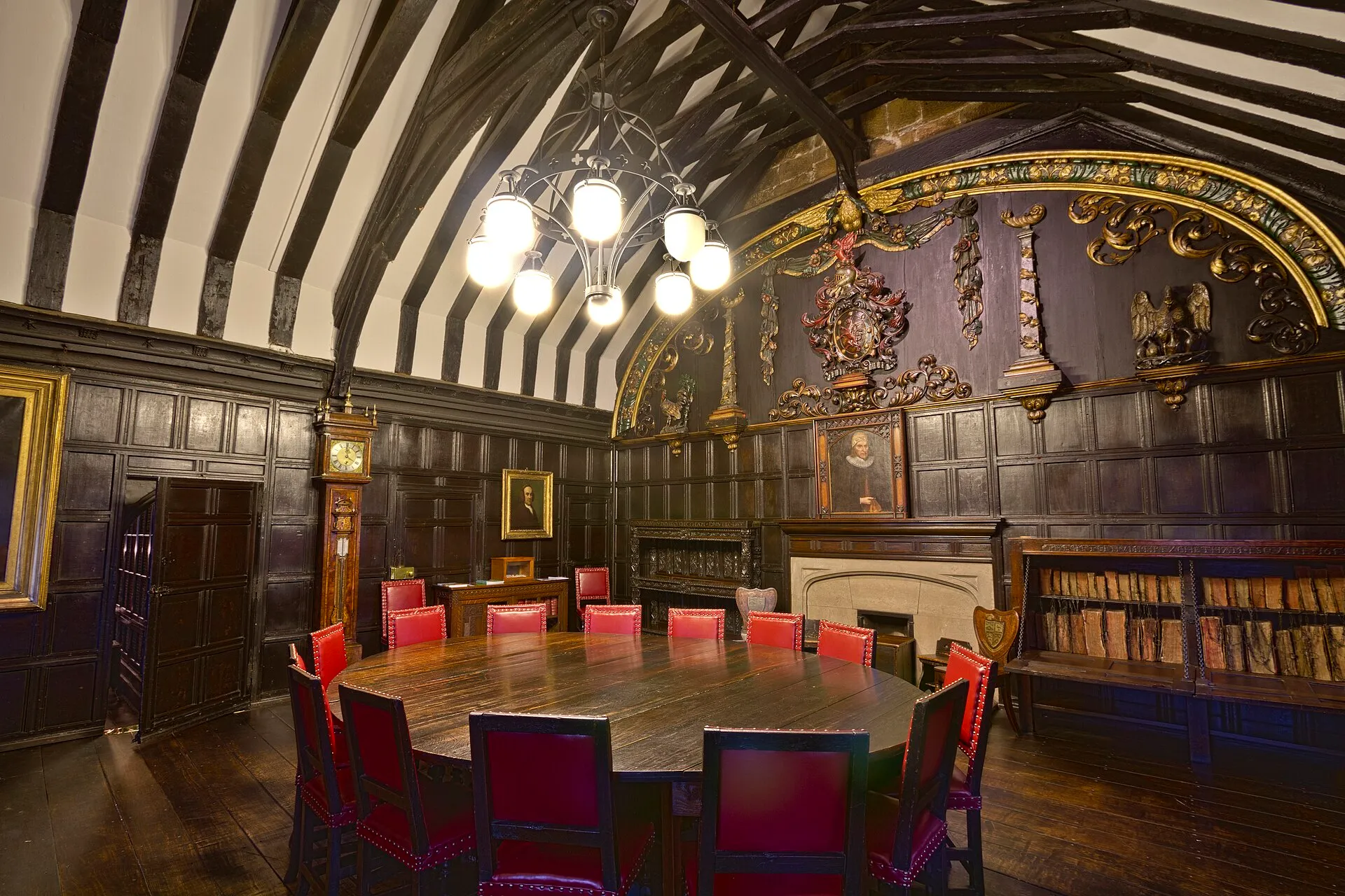 People seated in a public library reading room